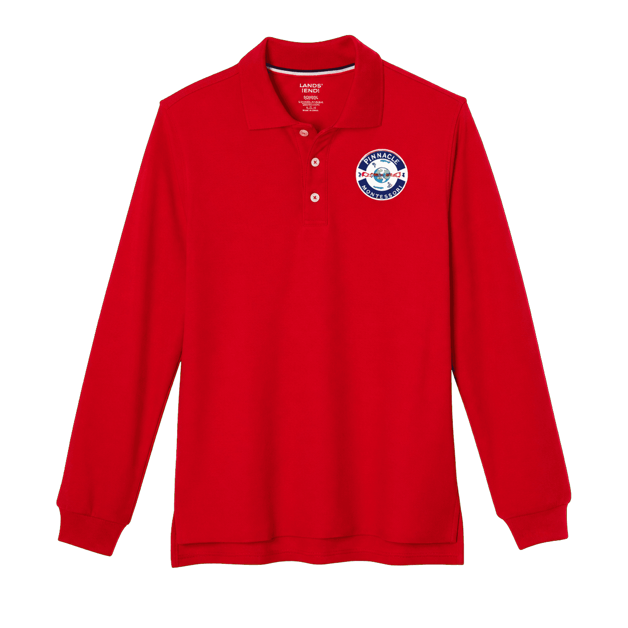Red long-sleeve polo